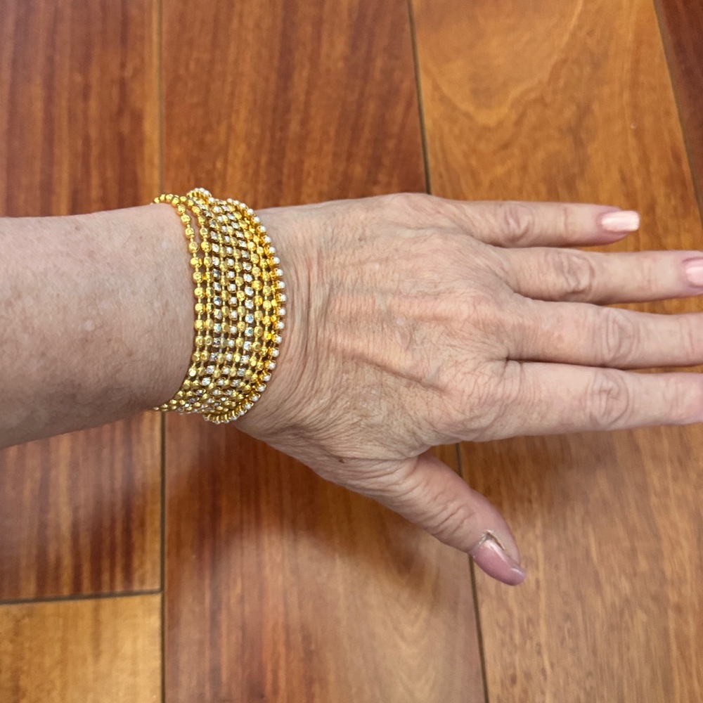 Gold & Swarovski crystal/ pearl chain Bracelet ZZZAP brand